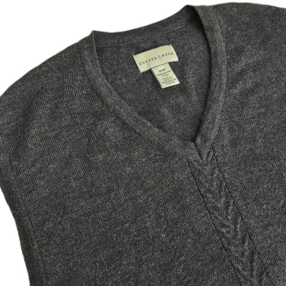 CUTTER & BUCK VINTAGE Wool Blend V- Neck Sweater Vest, Charcoal Gray, Men'… - Picture 3 of 4